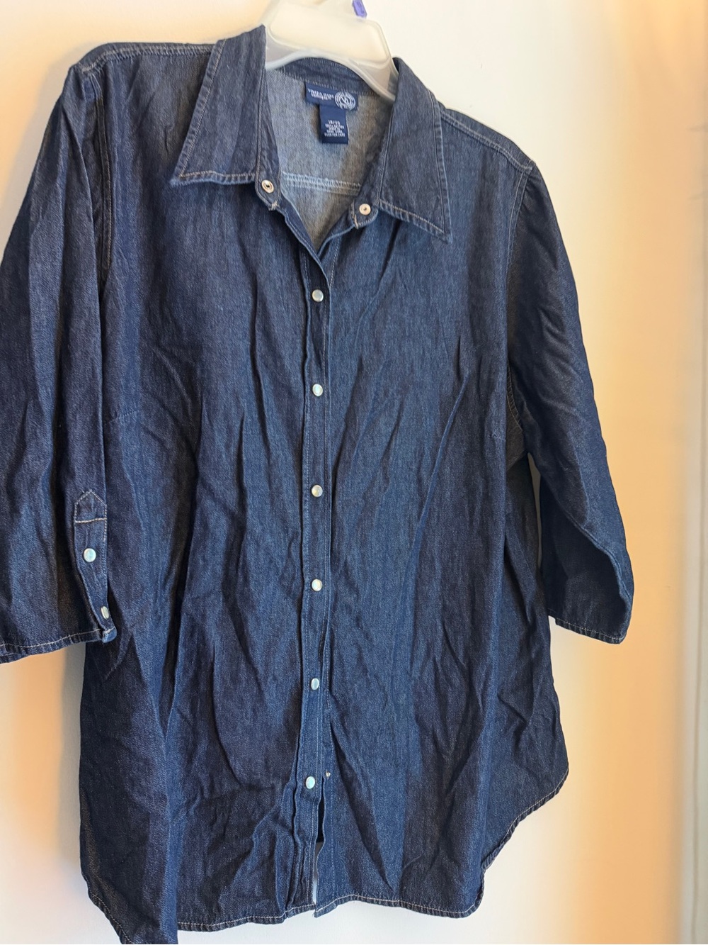 Men's Dark Blue Denim Button-Down Shirt - Sag Harbor